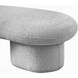 Meridian Luka Grey Boucle Fabric Bench