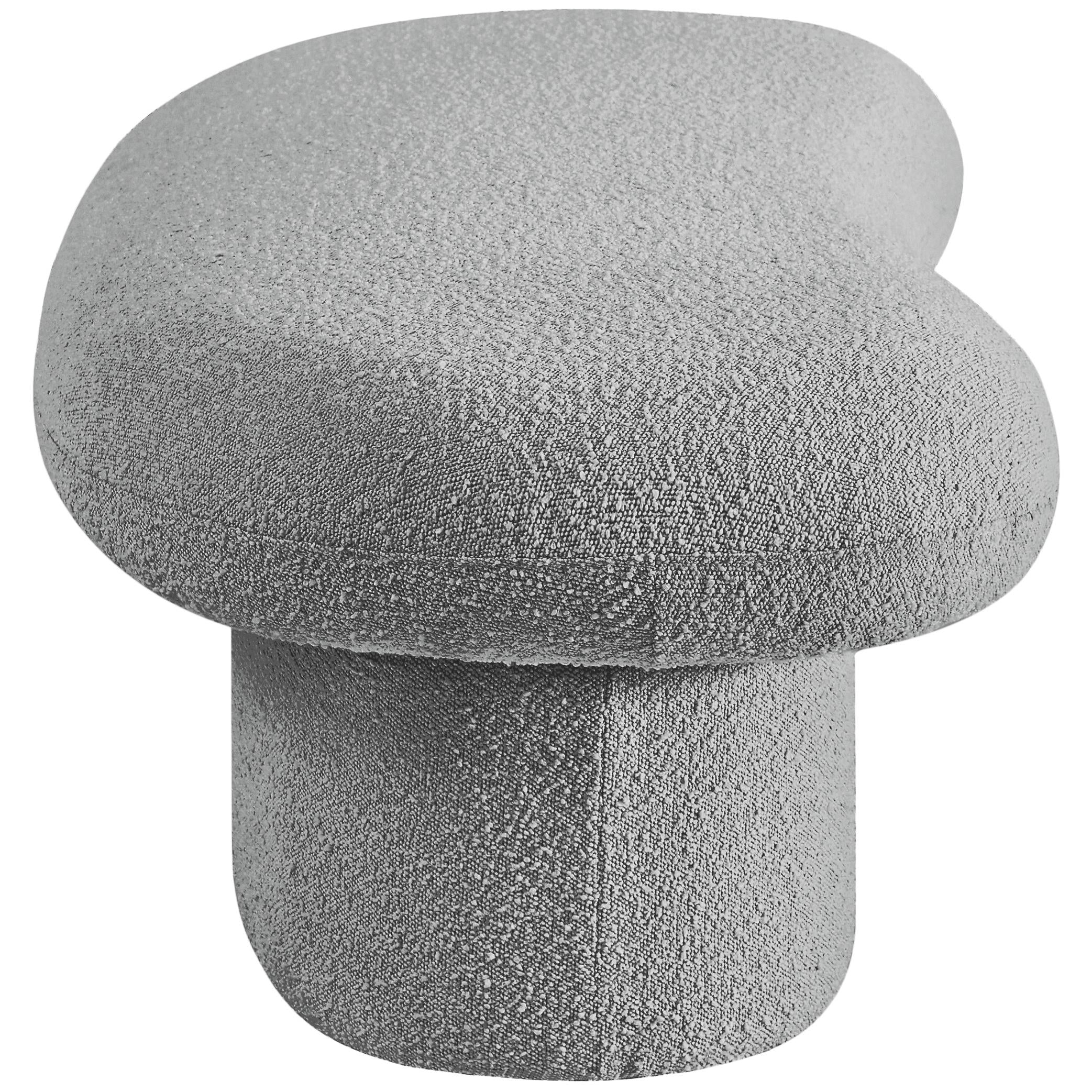Meridian Luka Grey Boucle Fabric Bench