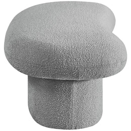 Meridian Luka Grey Boucle Fabric Bench