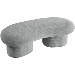 Meridian Luka Grey Boucle Fabric Bench