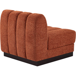 Meridian Quinn Cognac Chenille Fabric Armless Chair