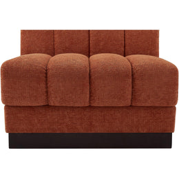 Meridian Quinn Cognac Chenille Fabric Armless Chair