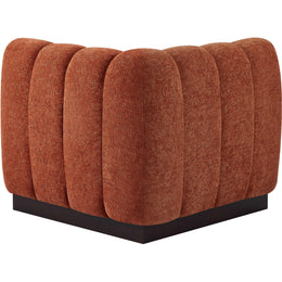 Meridian Quinn Cognac Chenille Fabric Corner Chair