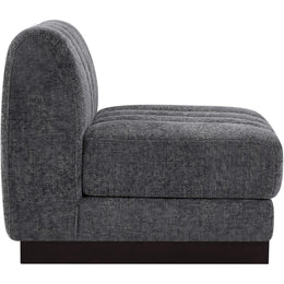 Meridian Quinn Grey Chenille Fabric Armless Chair