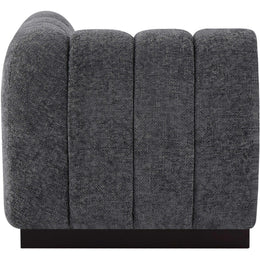 Meridian Quinn Grey Chenille Fabric Corner Chair