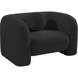 Meridian Emory Black Boucle Fabric Chair