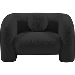 Meridian Emory Black Boucle Fabric Chair