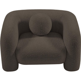 Meridian Emory Brown Boucle Fabric Chair