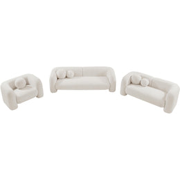 Meridian Emory Cream Boucle Fabric Chair