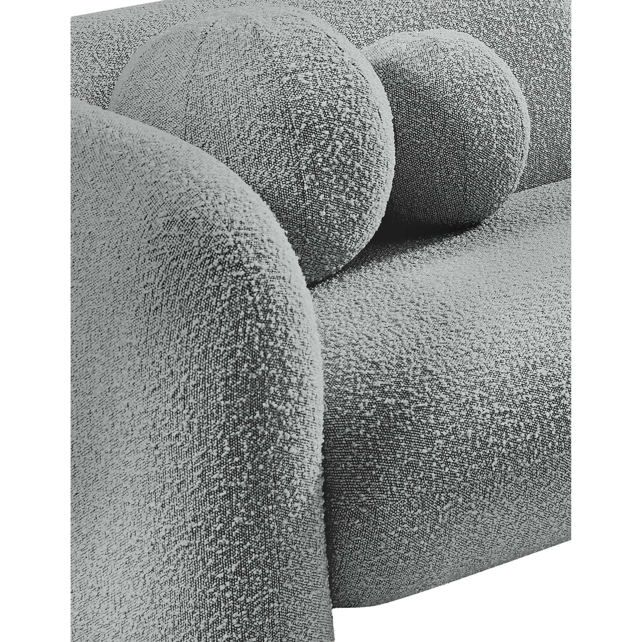 Meridian Emory Grey Boucle Fabric Chair