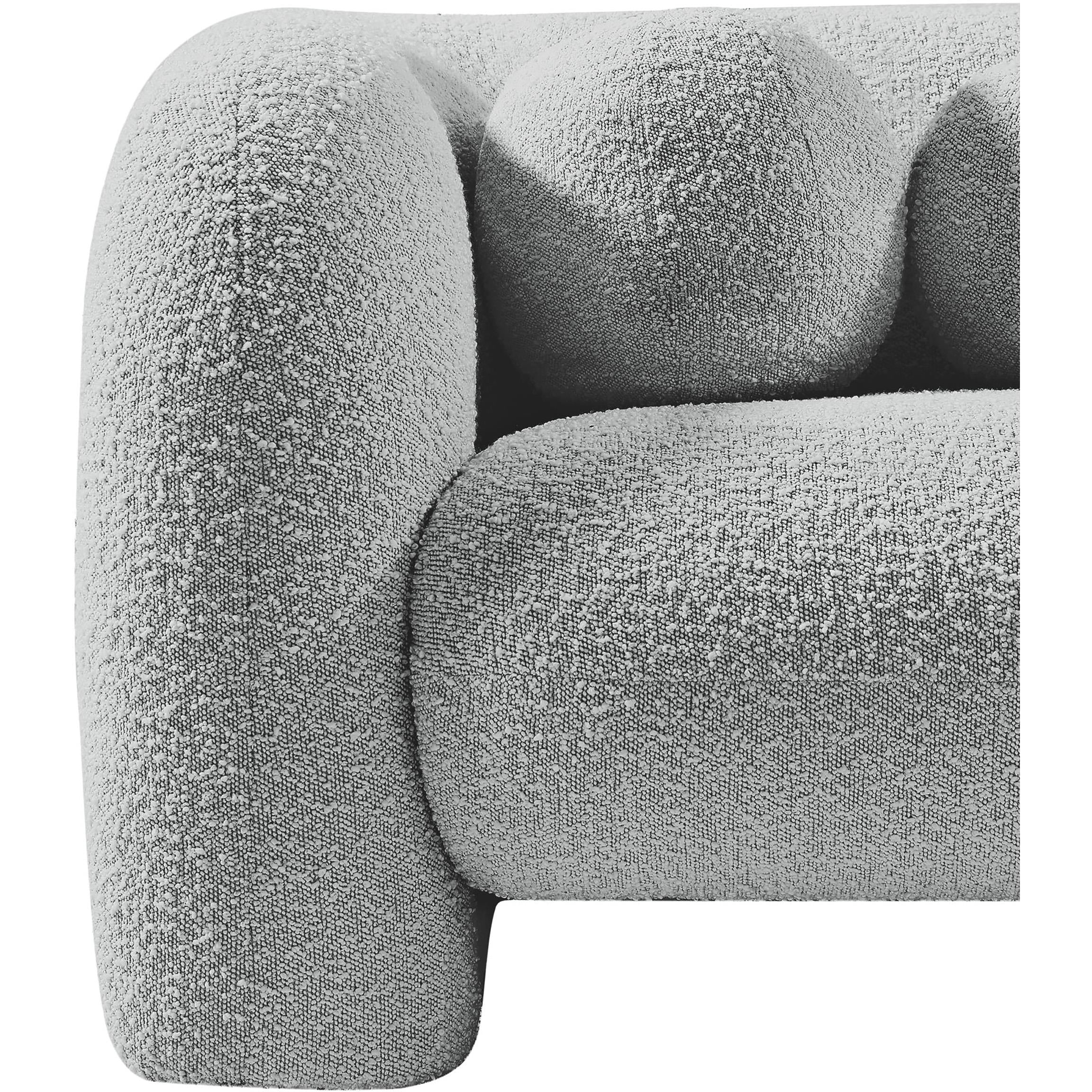 Meridian Emory Grey Boucle Fabric Chair