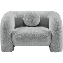 Meridian Emory Grey Boucle Fabric Chair