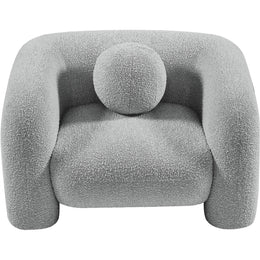 Meridian Emory Grey Boucle Fabric Chair