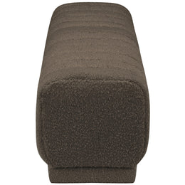 Meridian Heathrow Brown Boucle Fabric Ottoman/Bench
