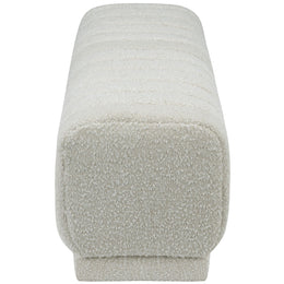 Meridian Heathrow Cream Boucle Fabric Ottoman/Bench