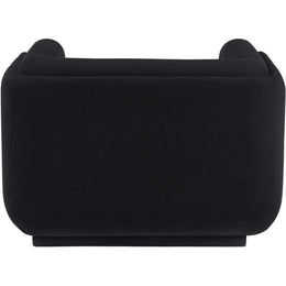 Meridian Kimora Black Linen Textured Fabric Chair