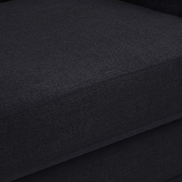 Meridian Kimora Black Linen Textured Fabric Chair