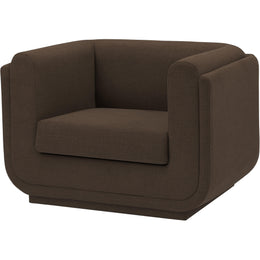 Meridian Kimora Brown Linen Textured Fabric Chair