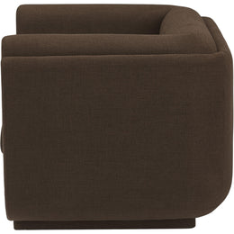 Meridian Kimora Brown Linen Textured Fabric Chair