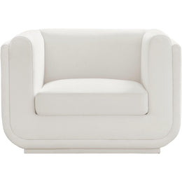 Meridian Kimora Cream Linen Textured Fabric Chair