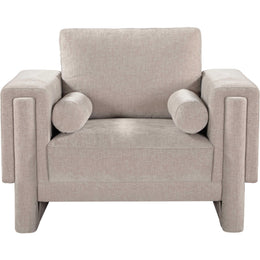 Meridian Madeline Beige Chenille Fabric Chair