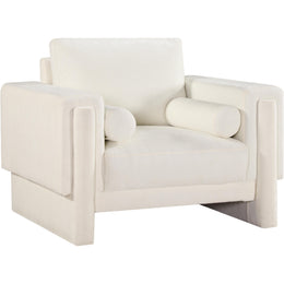 Meridian Madeline Cream Chenille Fabric Chair