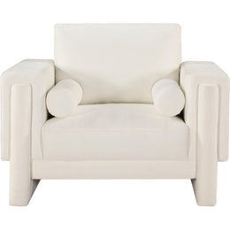 Meridian Madeline Cream Chenille Fabric Chair