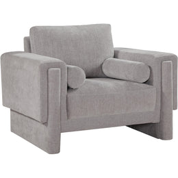 Meridian Madeline Grey Chenille Fabric Chair