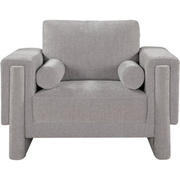 Meridian Madeline Grey Chenille Fabric Chair