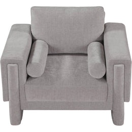Meridian Madeline Grey Chenille Fabric Chair