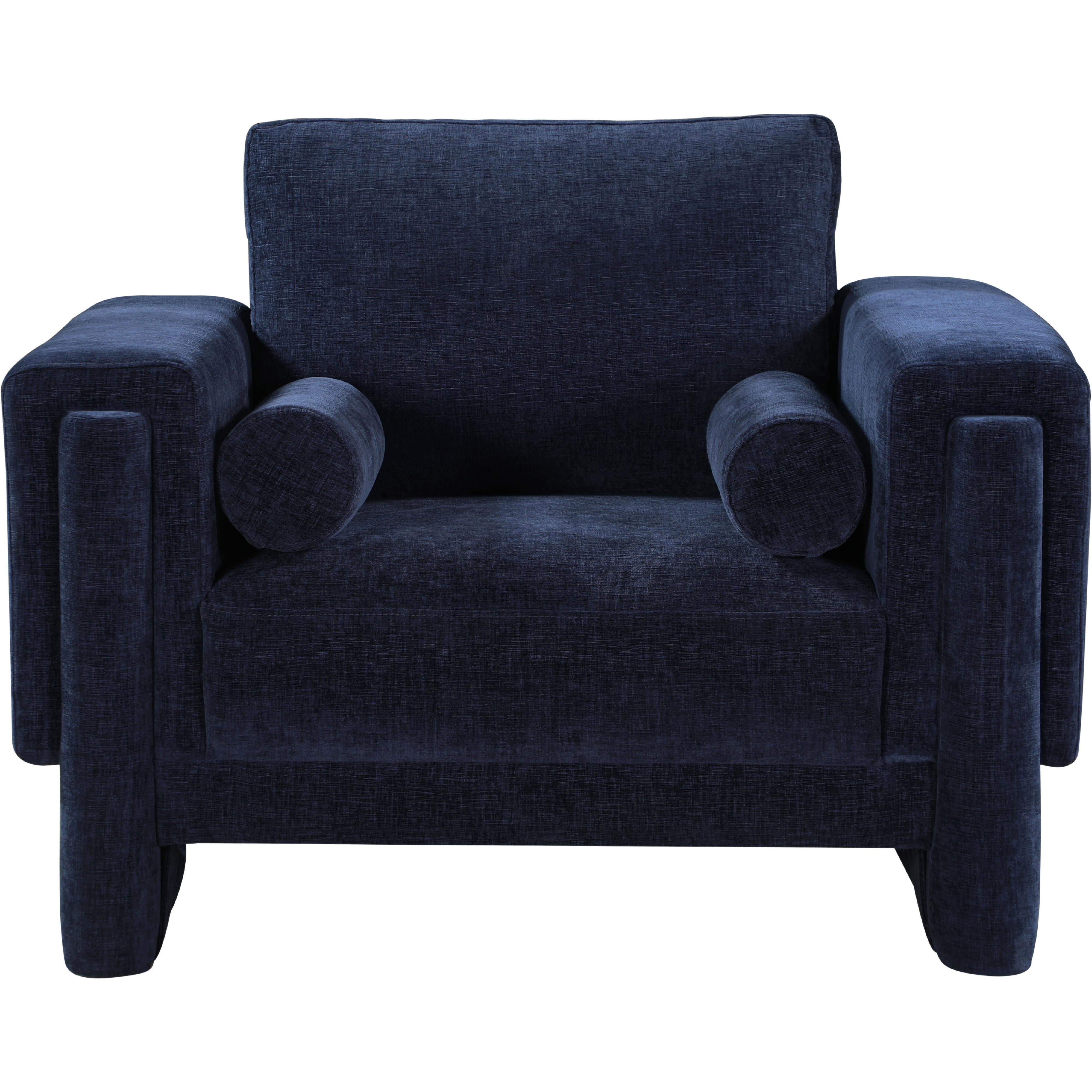 Meridian Madeline Navy Chenille Fabric Chair