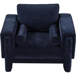 Meridian Madeline Navy Chenille Fabric Chair