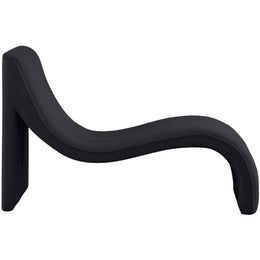 Meridian Orian Black Teddy Fabric Chaise