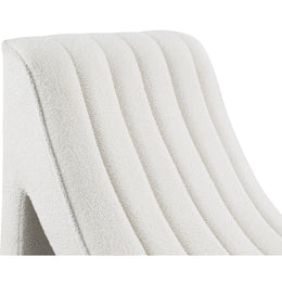 Meridian Orian Cream Teddy Fabric Chaise