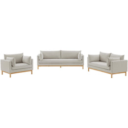 Meridian Langham Beige Linen Textured Fabric Chair