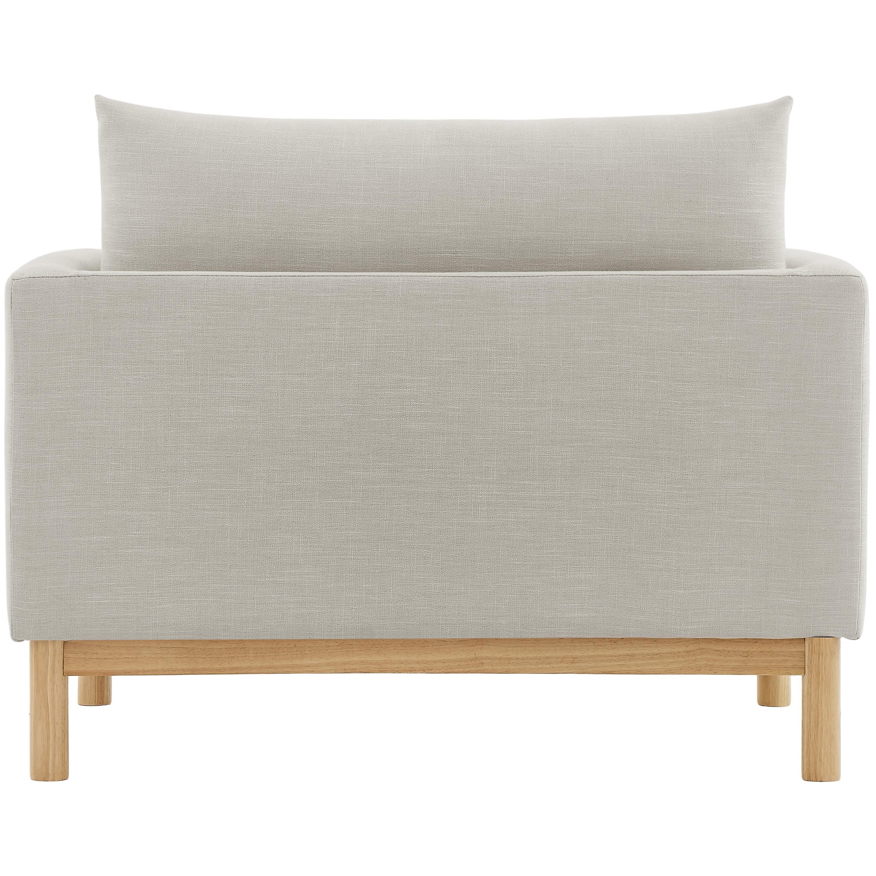 Meridian Langham Beige Linen Textured Fabric Chair