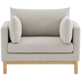 Meridian Langham Beige Linen Textured Fabric Chair
