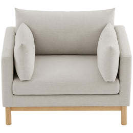 Meridian Langham Beige Linen Textured Fabric Chair