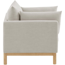 Meridian Langham Beige Linen Textured Fabric Chair