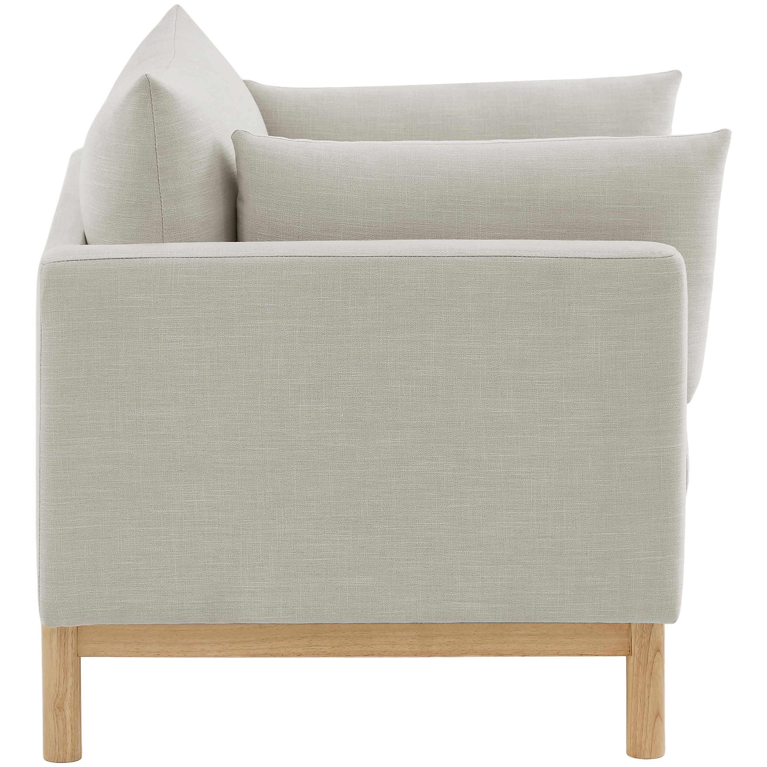 Meridian Langham Beige Linen Textured Fabric Chair