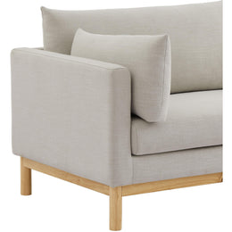 Meridian Langham Beige Linen Textured Fabric Chair