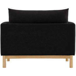 Meridian Langham Black Linen Textured Fabric Chair