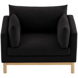 Meridian Langham Black Linen Textured Fabric Chair