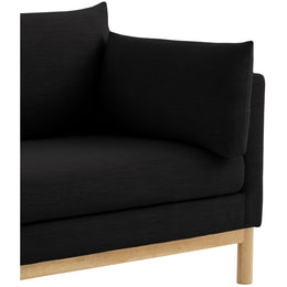 Meridian Langham Black Linen Textured Fabric Chair