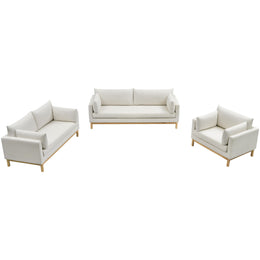 Meridian Langham Cream Linen Textured Fabric Chair