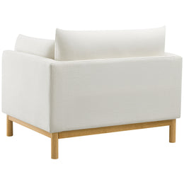 Meridian Langham Cream Linen Textured Fabric Chair