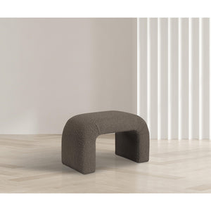 Meridian Niagara Brown Boucle Fabric Bench