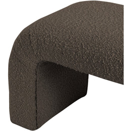 Meridian Niagara Brown Boucle Fabric Bench