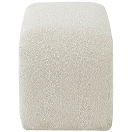 Meridian Niagara Cream Boucle Fabric Bench