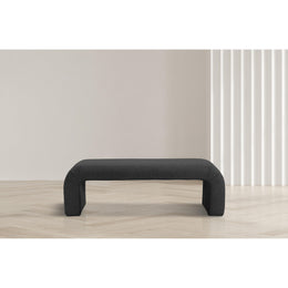 Meridian Niagara Black Boucle Fabric Bench